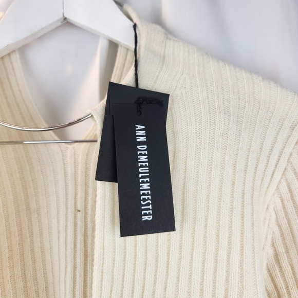 Ann Demeulemeester KNITTED V-NECK SWEATER IREK IVORY S XS BNWT - Picture 5 of 12